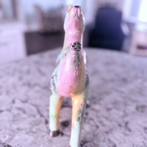 Hand Painted Lusterware Reindeer Figurines: Iridescent Christmas Transferware - Picture 9 of 10